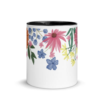 Floral Mug with Colour Inside