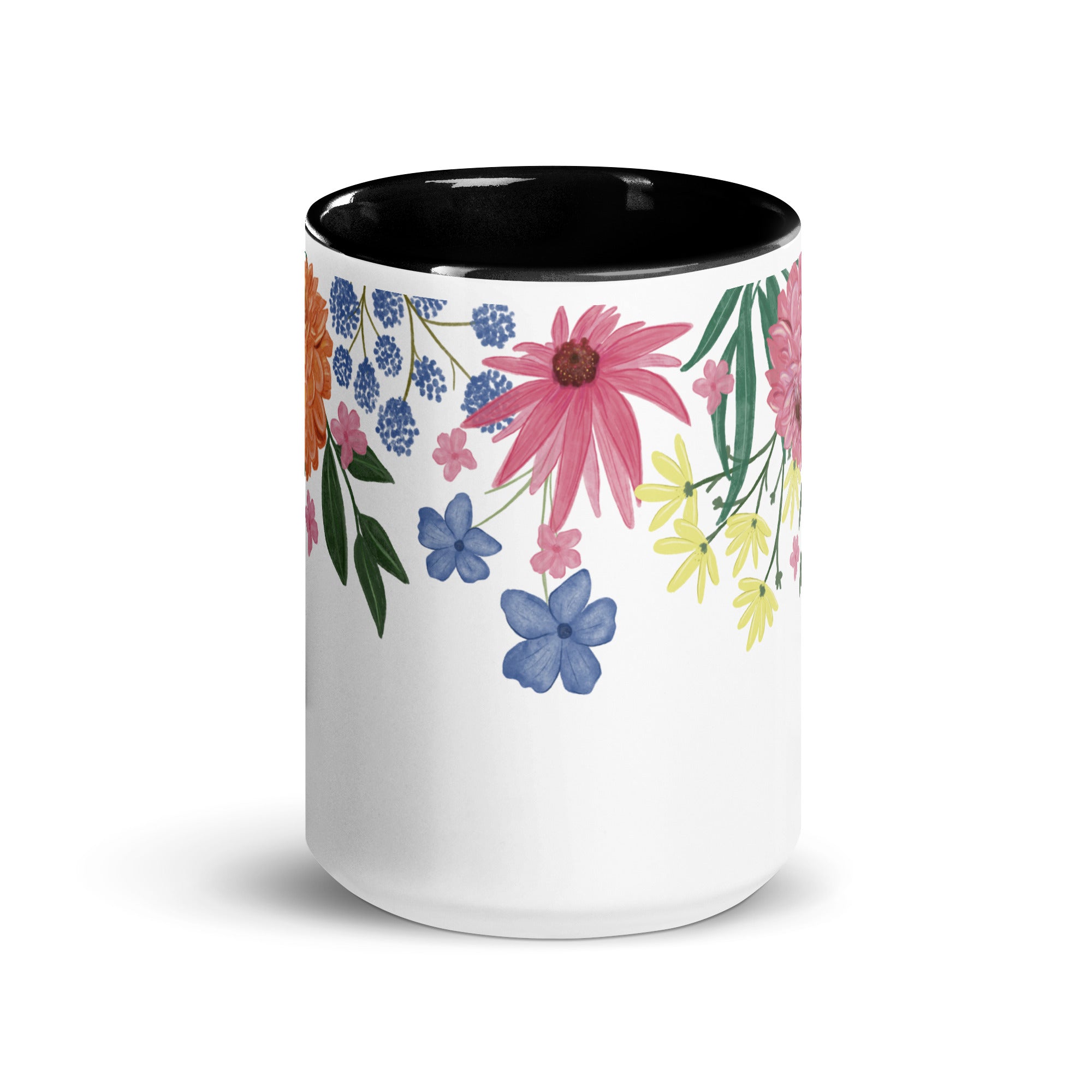 Floral Mug with Colour Inside