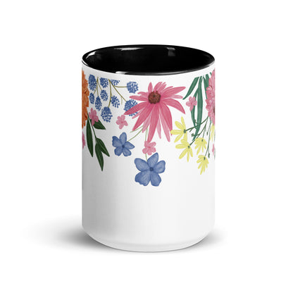 Floral Mug with Colour Inside