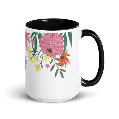 Floral Mug with Colour Inside