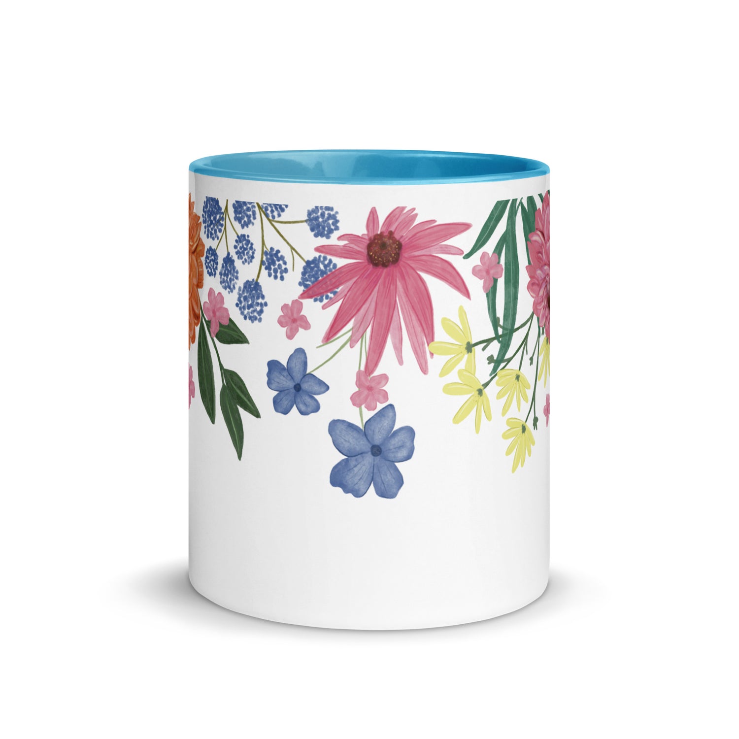 Floral Mug with Colour Inside