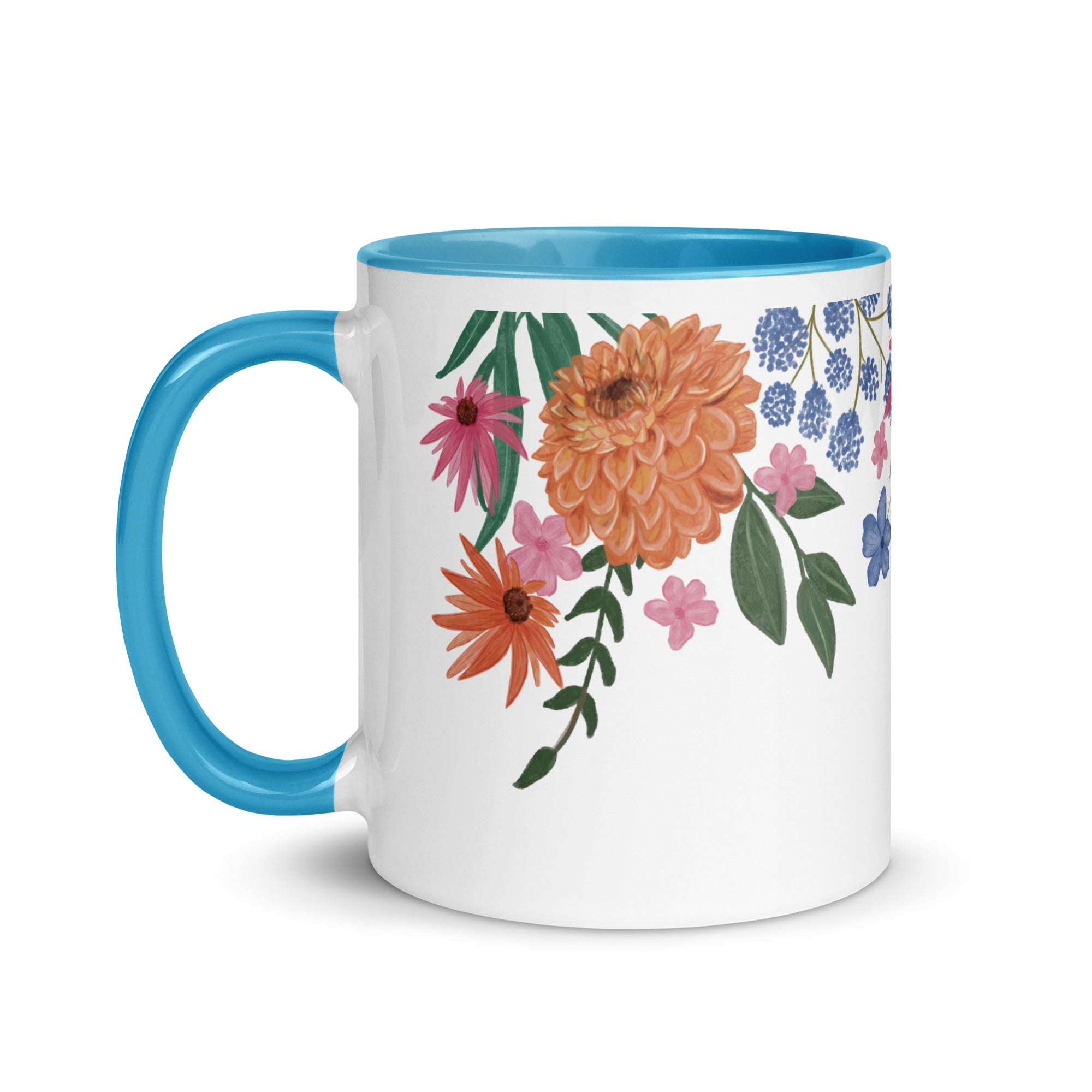 Floral Mug with Colour Inside