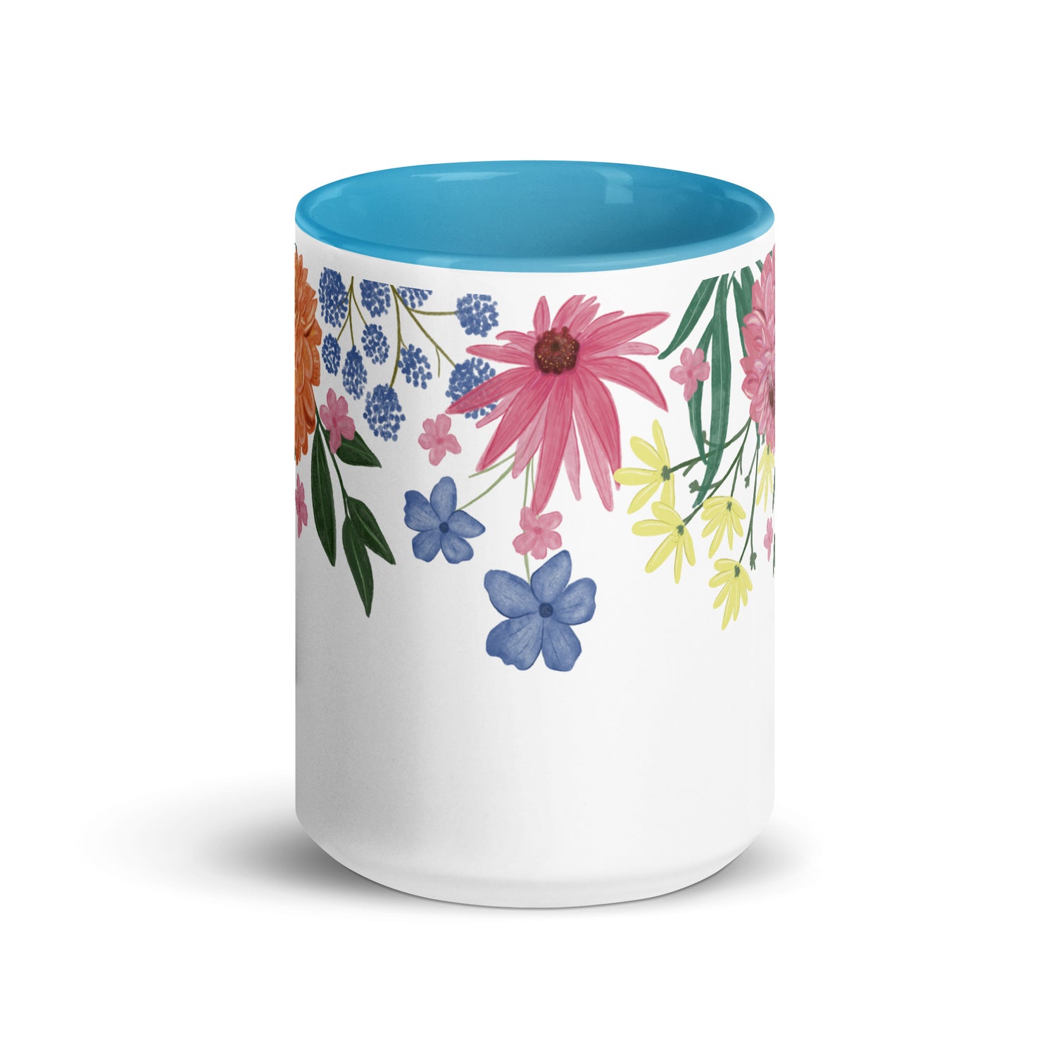 Floral Mug with Colour Inside