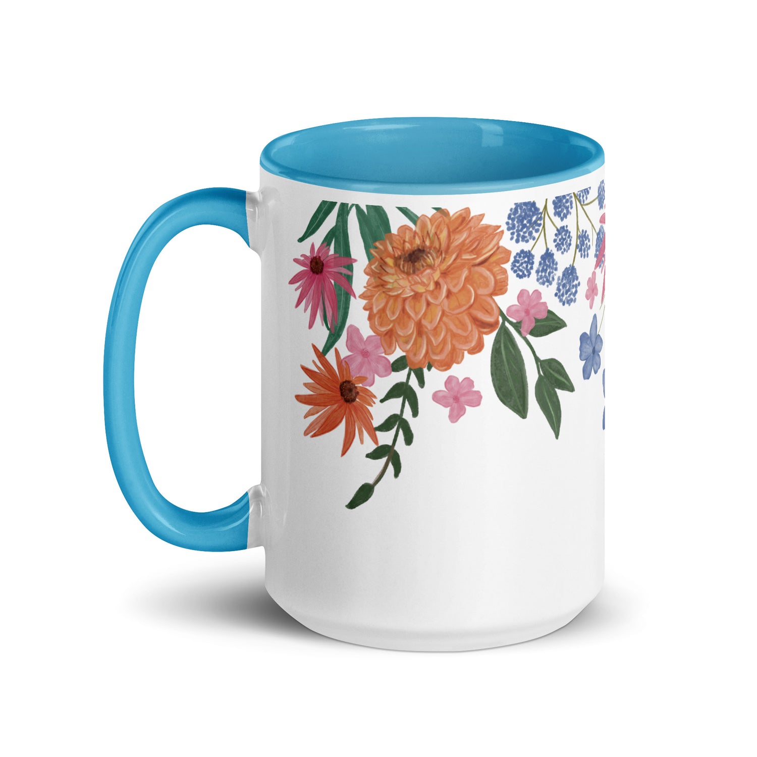 Floral Mug with Colour Inside