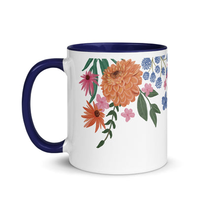 Floral Mug with Colour Inside