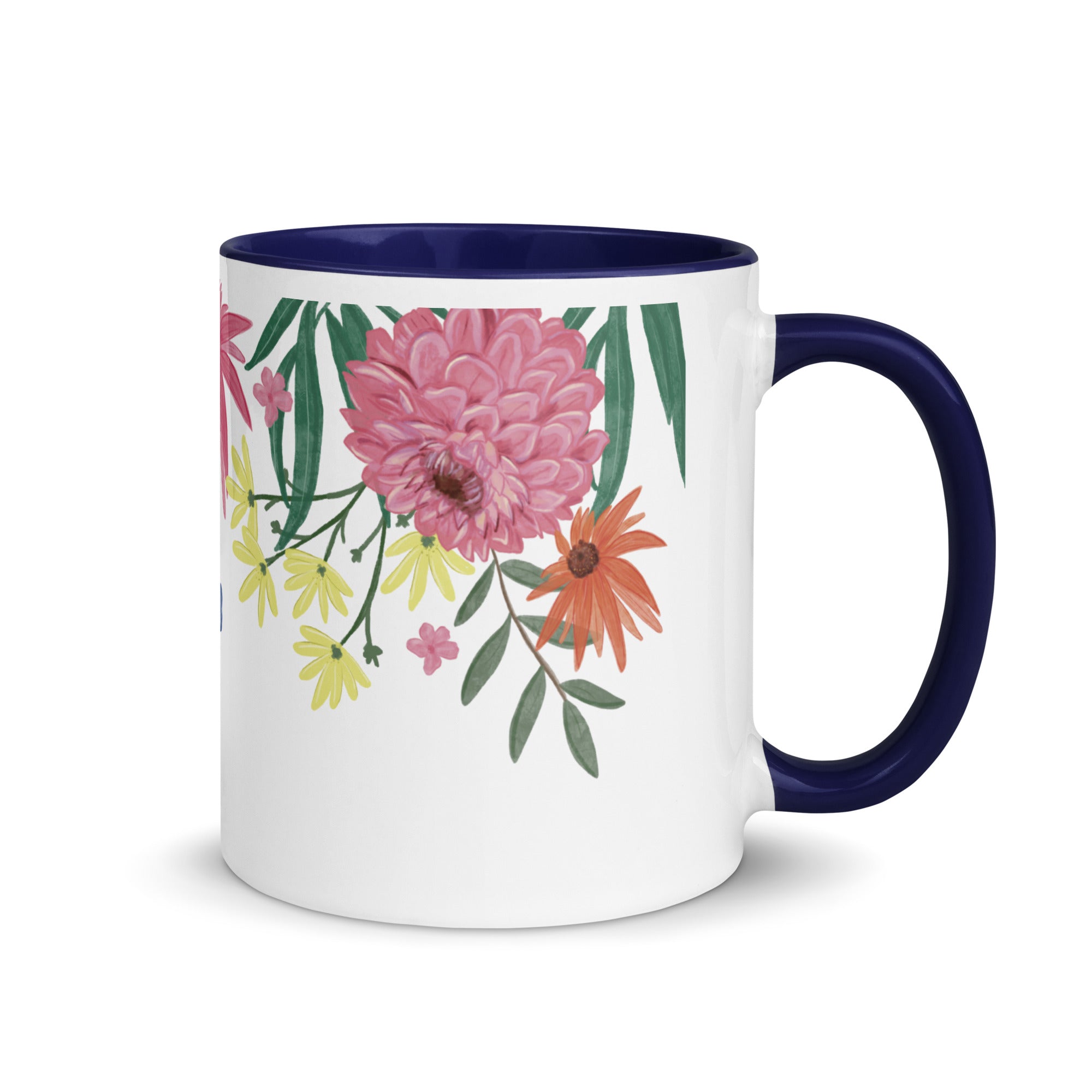 Floral Mug with Colour Inside