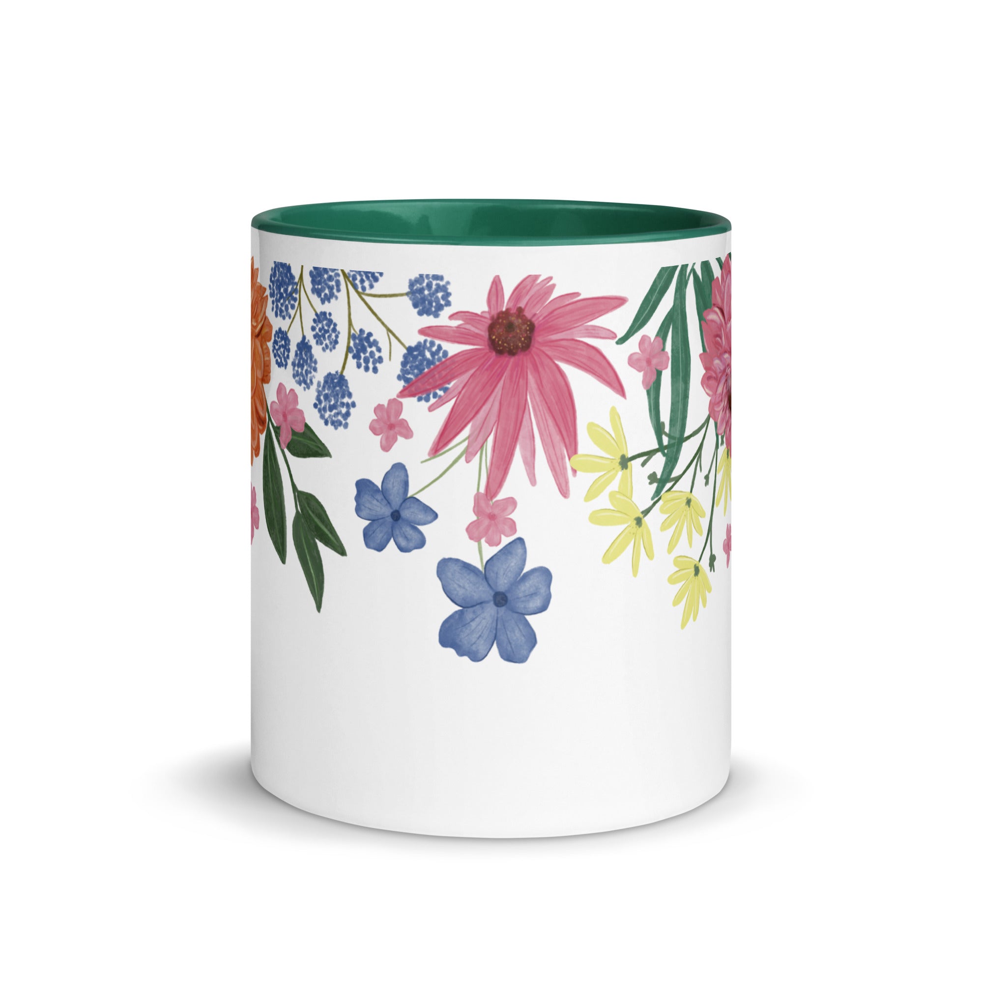 Floral Mug with Colour Inside