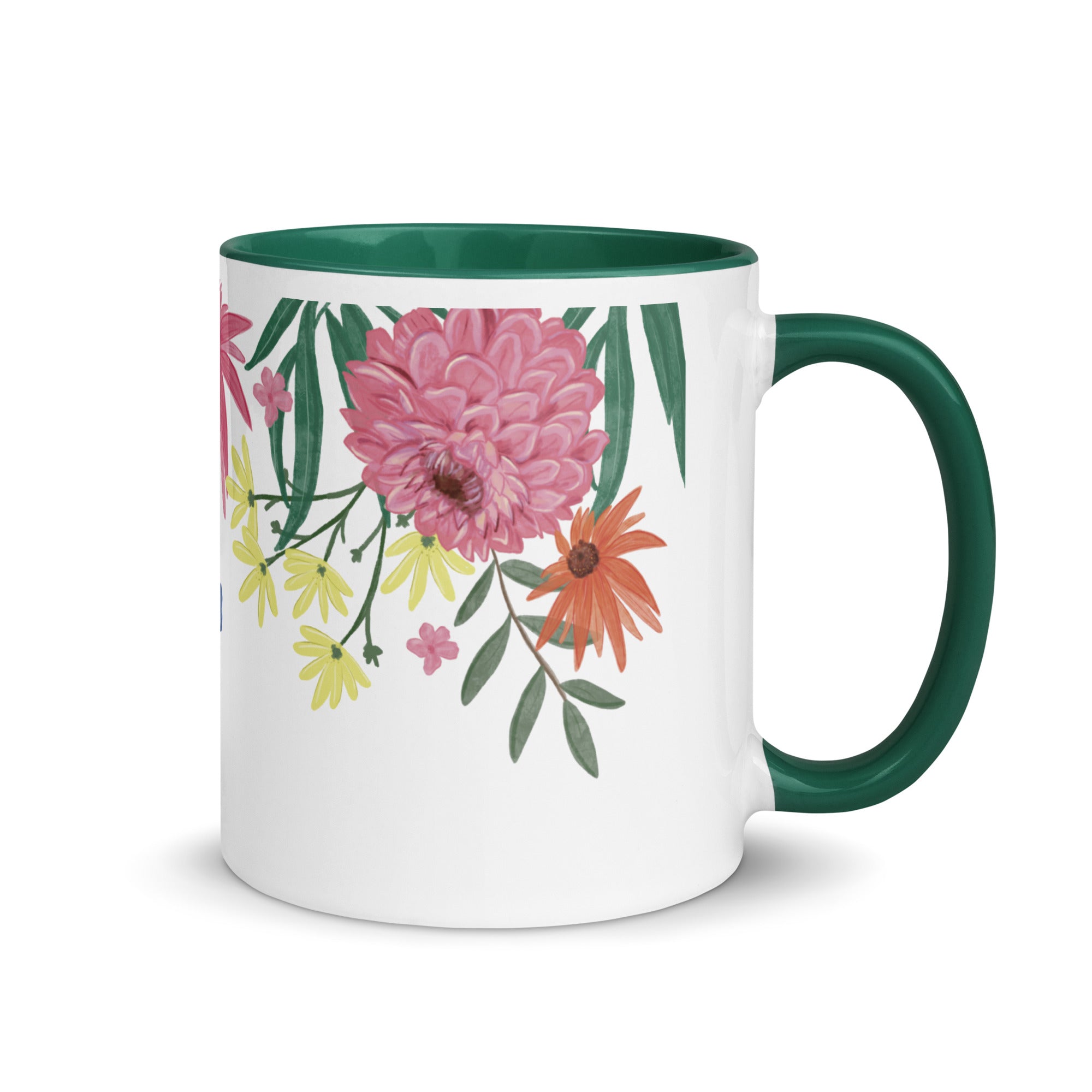 Floral Mug with Colour Inside