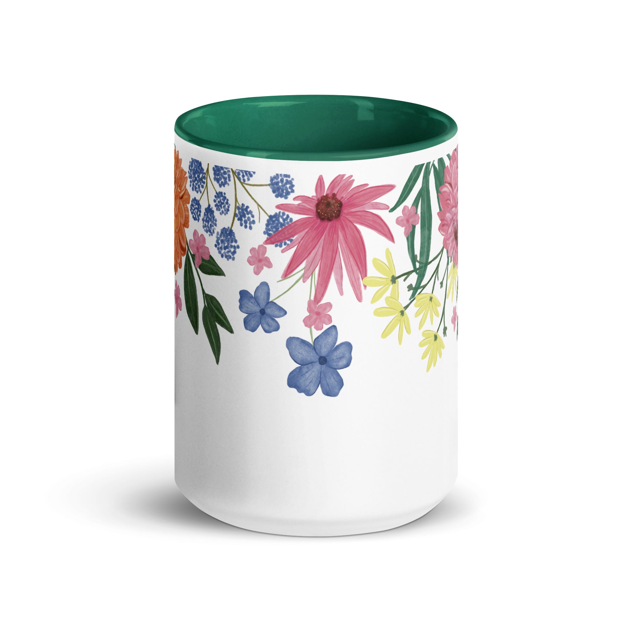 Floral Mug with Colour Inside