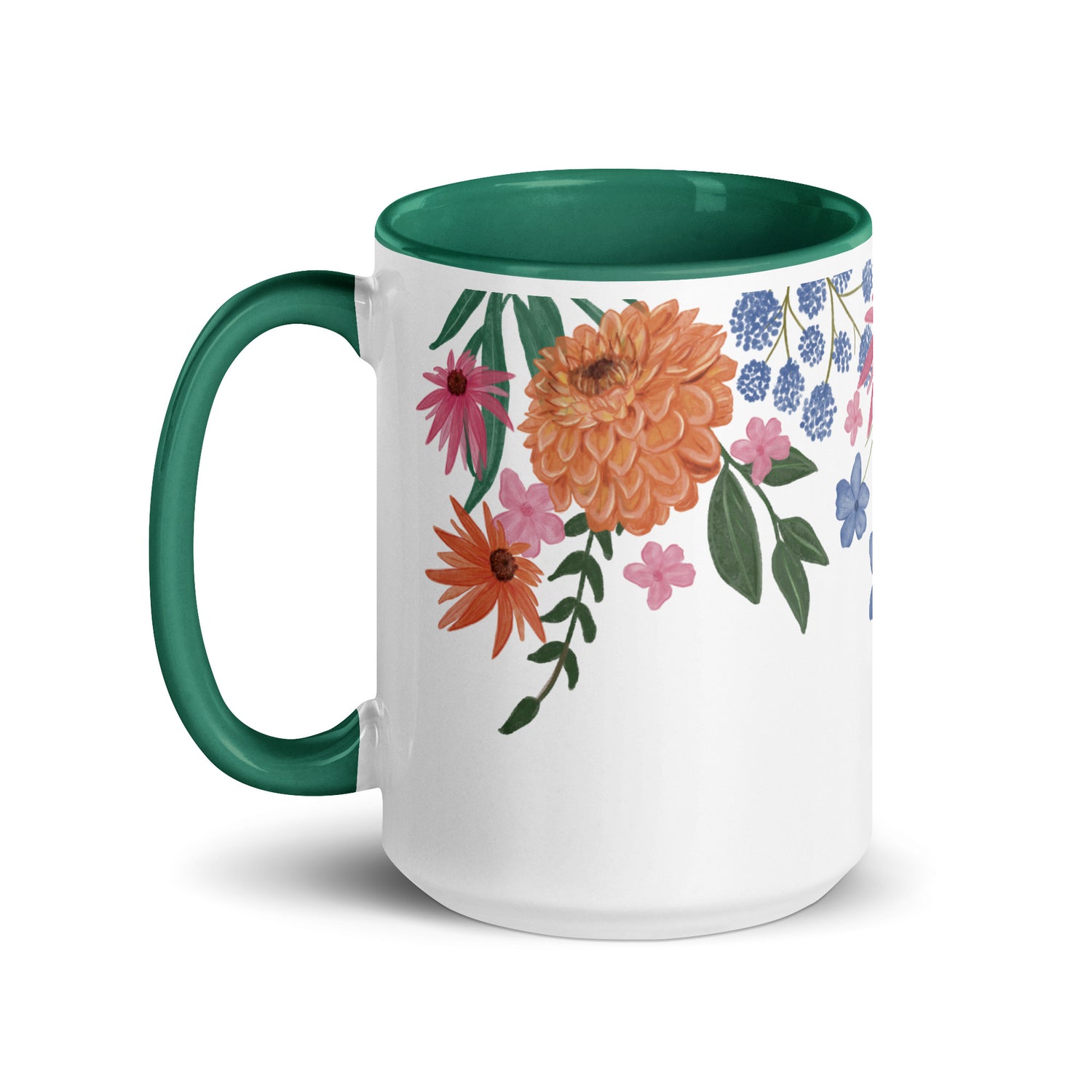 Floral Mug with Colour Inside