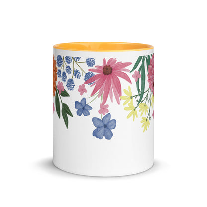 Floral Mug with Colour Inside