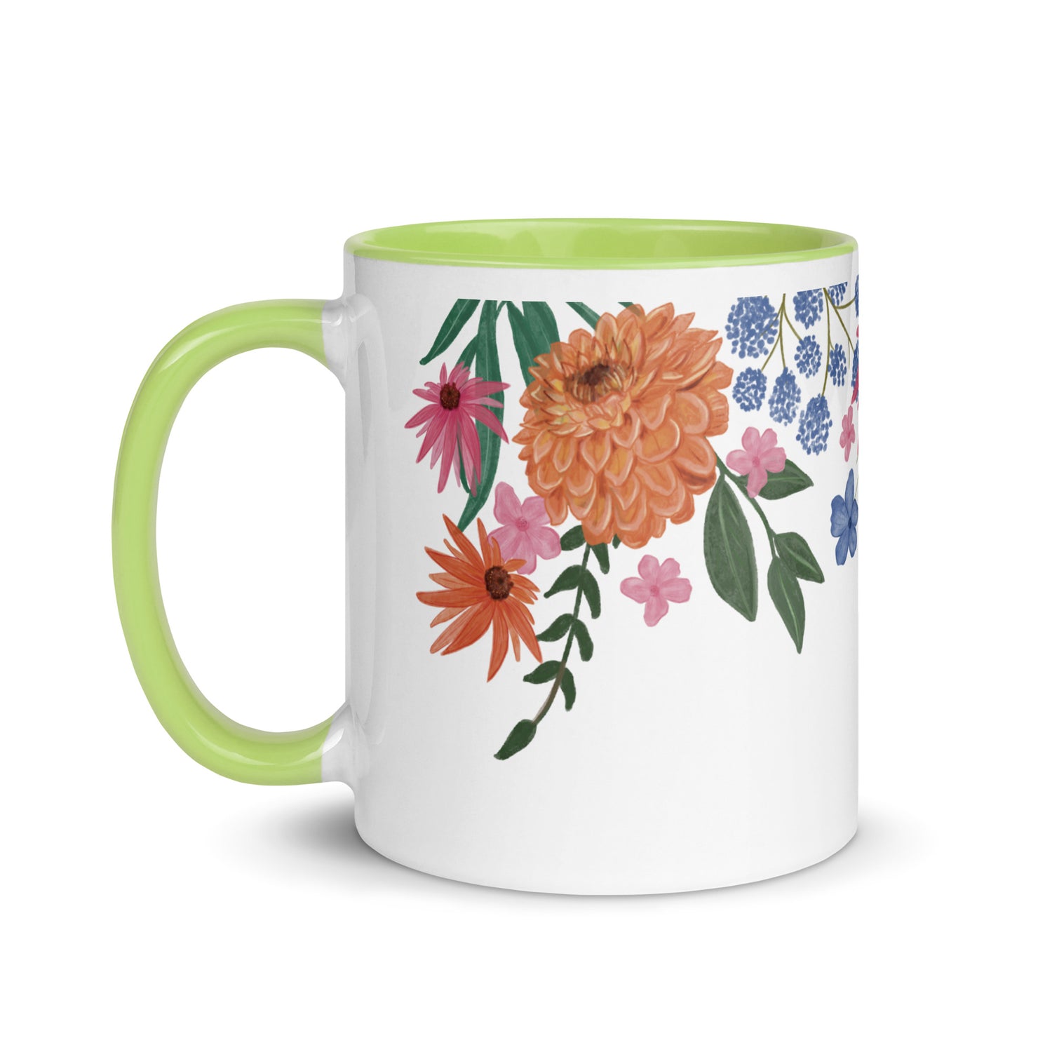 Floral Mug with Colour Inside