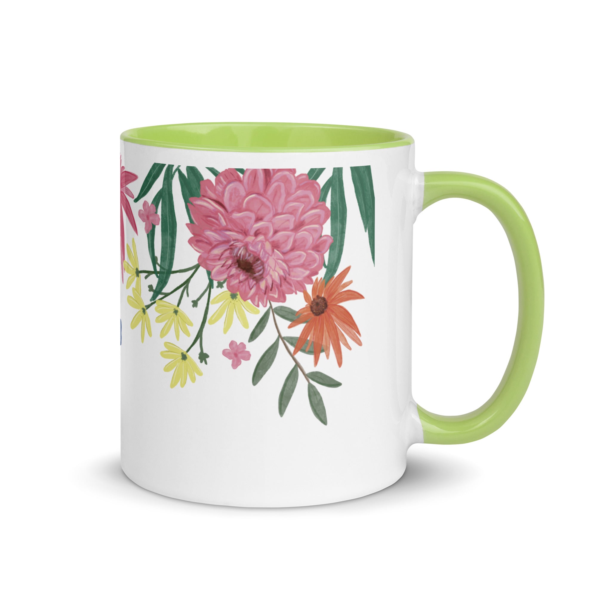 Floral Mug with Colour Inside