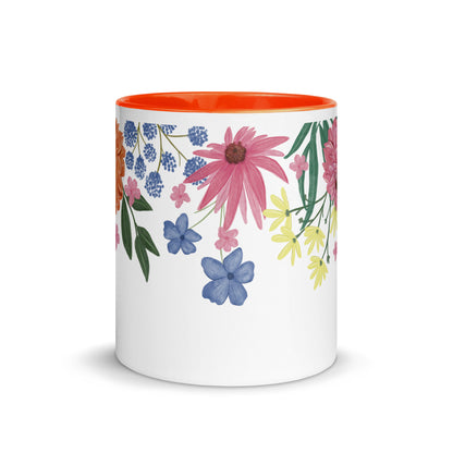 Floral Mug with Colour Inside