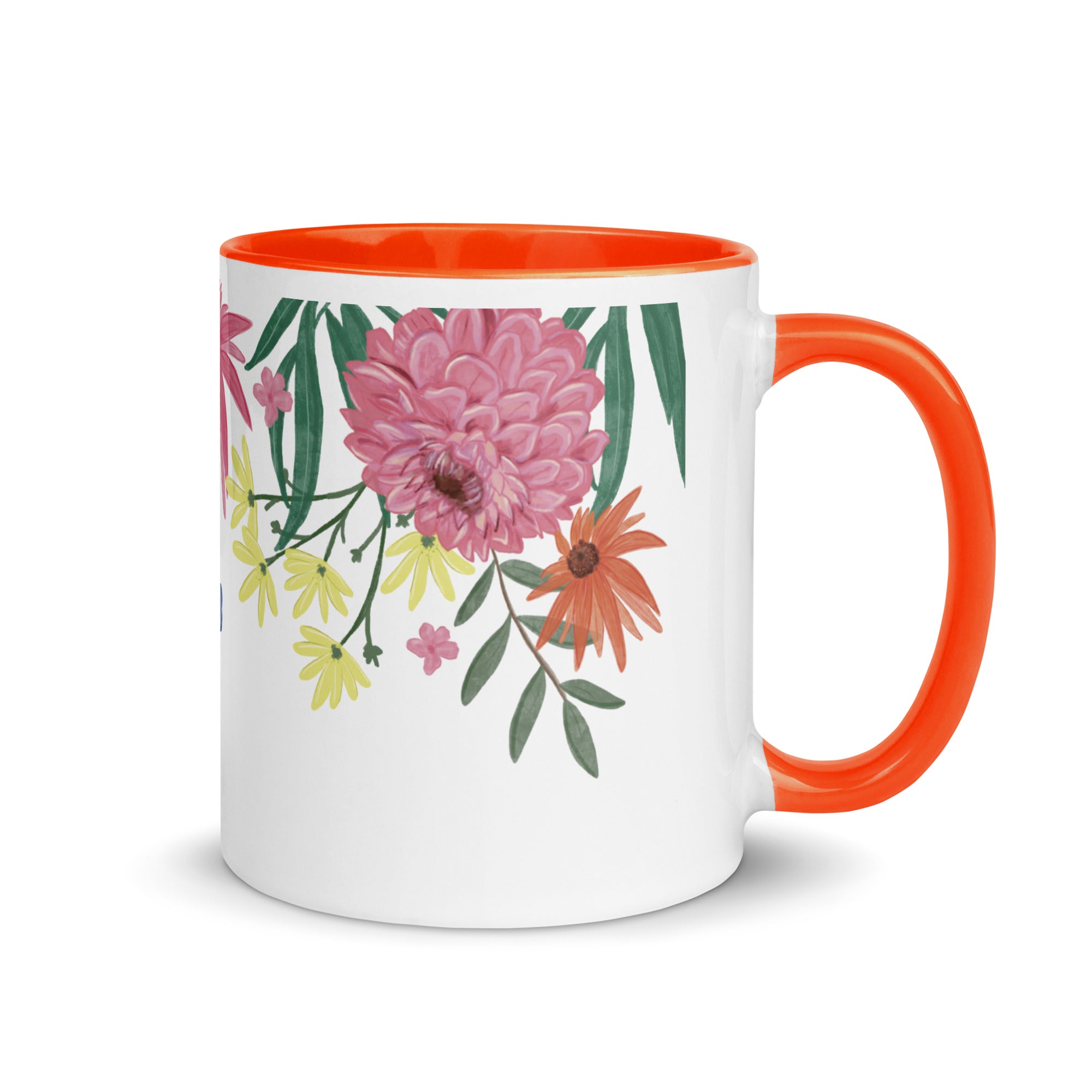 Floral Mug with Colour Inside