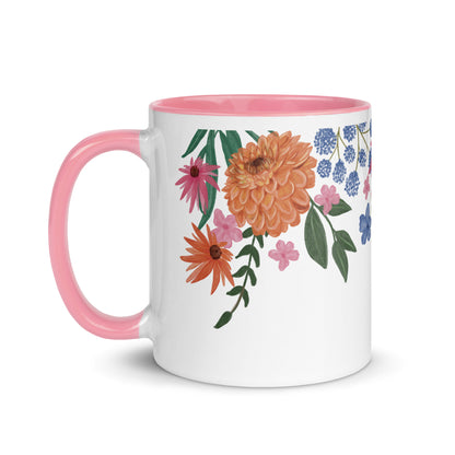 Floral Mug with Colour Inside