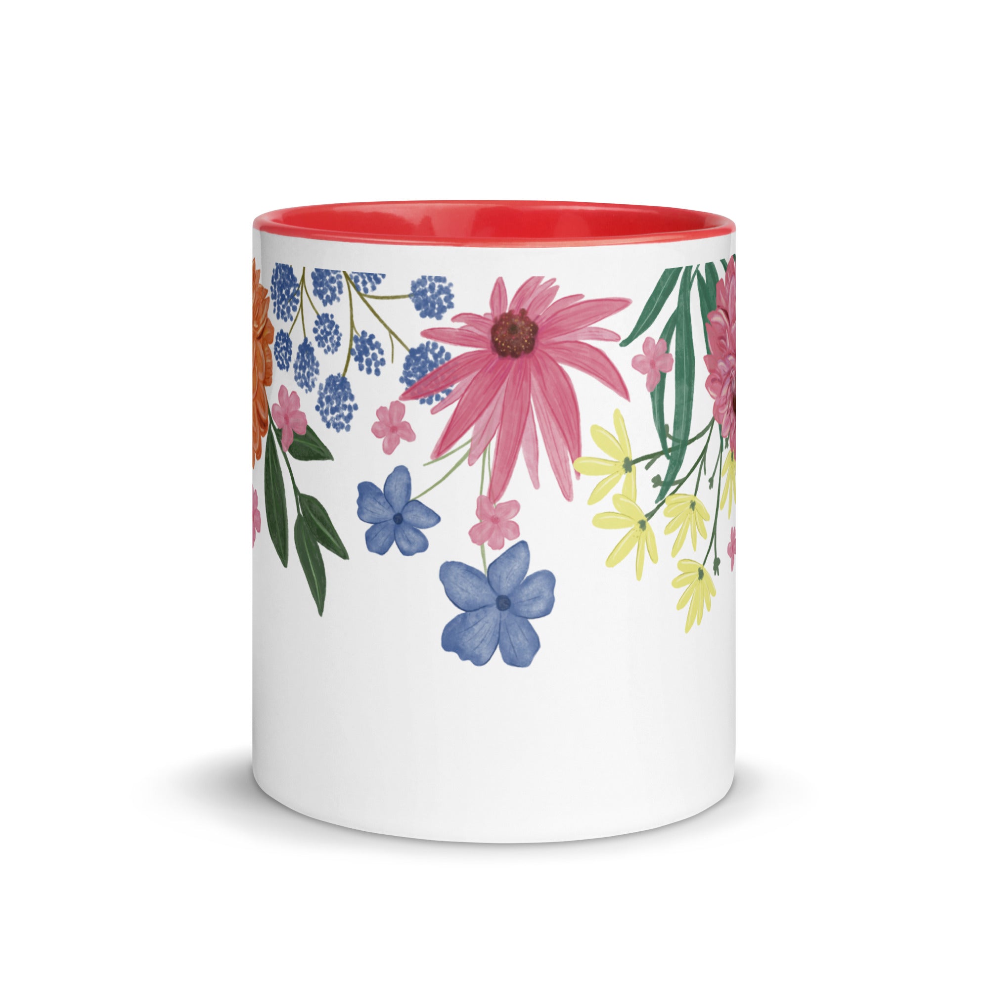 Floral Mug with Colour Inside