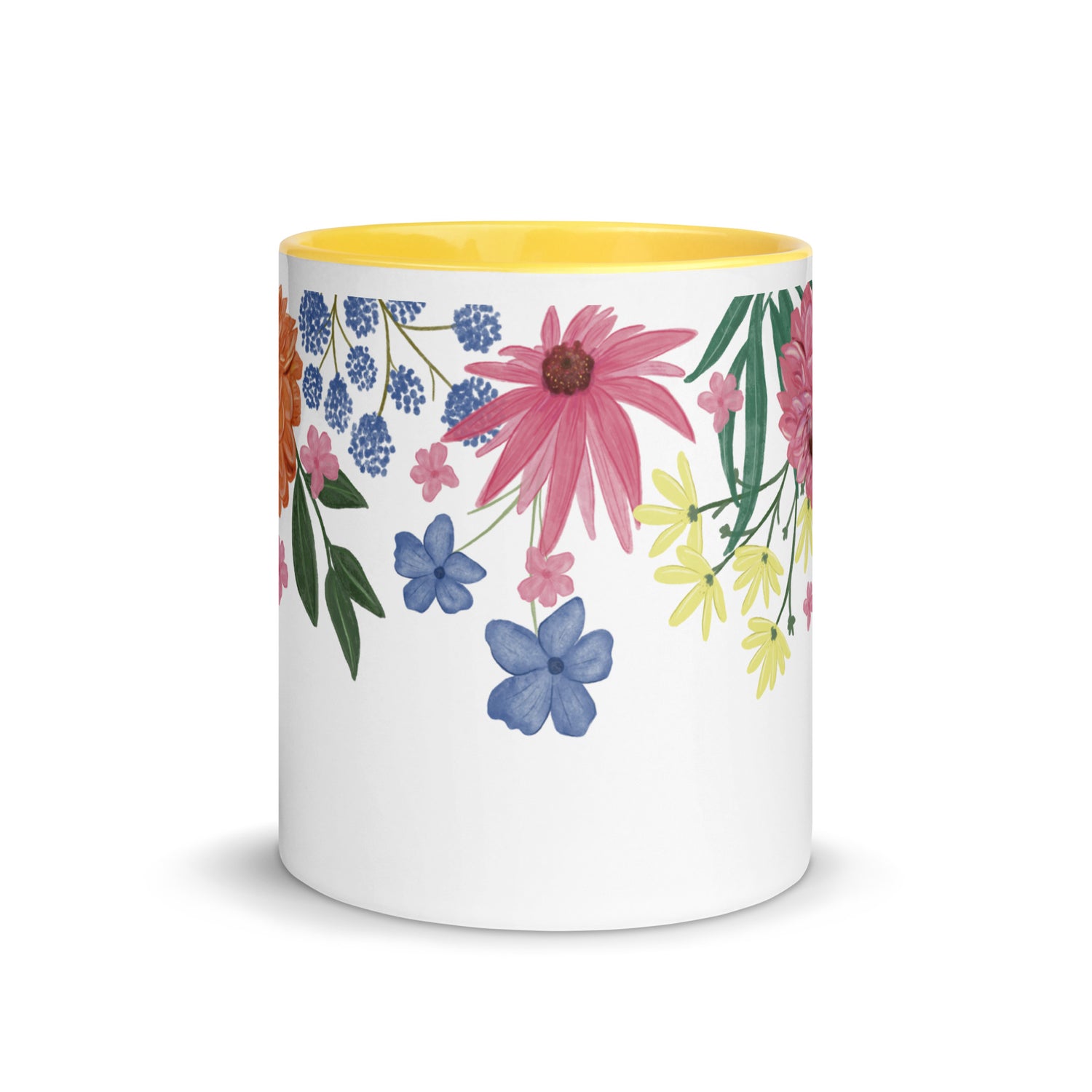 Floral Mug with Colour Inside