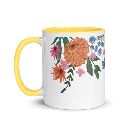 Floral Mug with Colour Inside