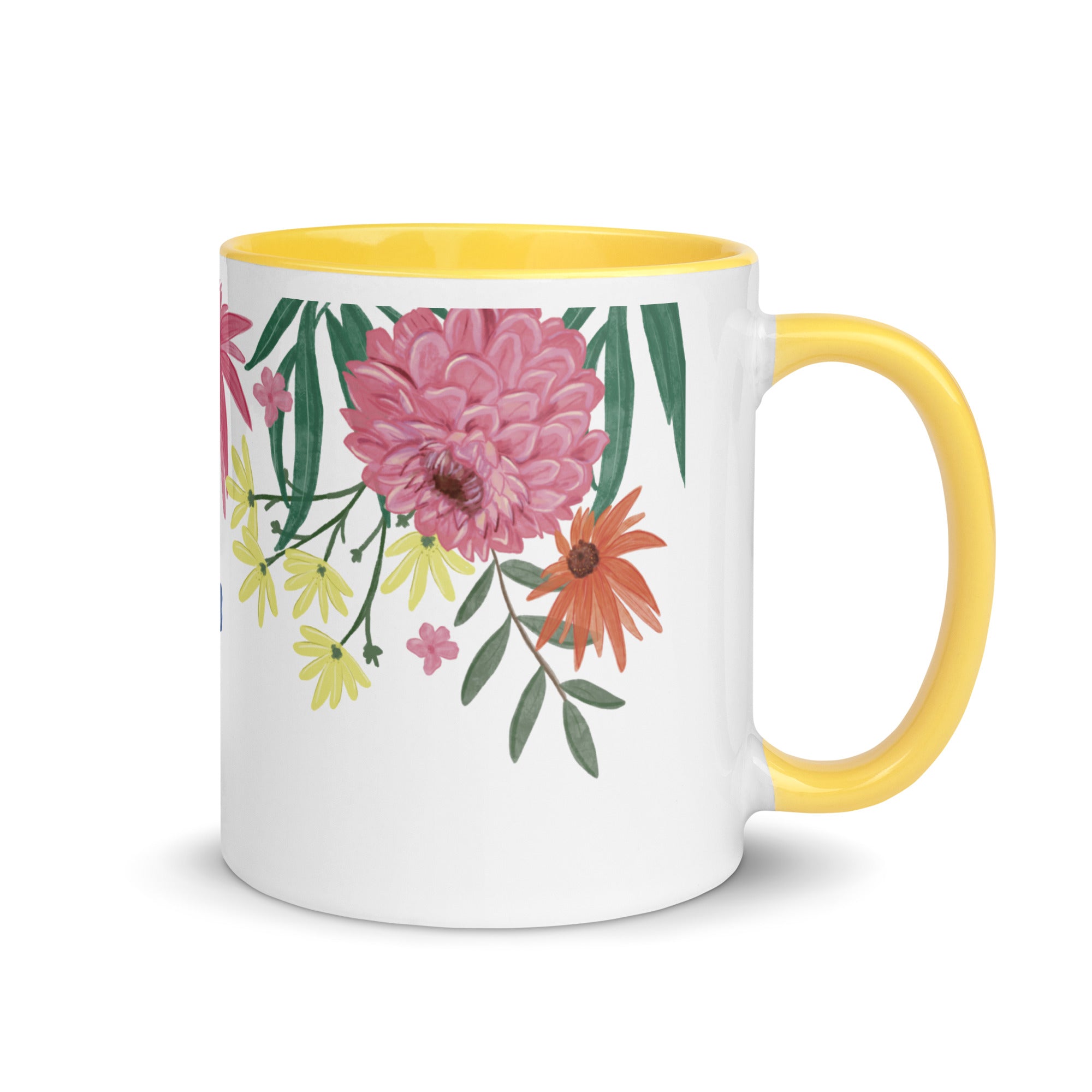 Floral Mug with Colour Inside