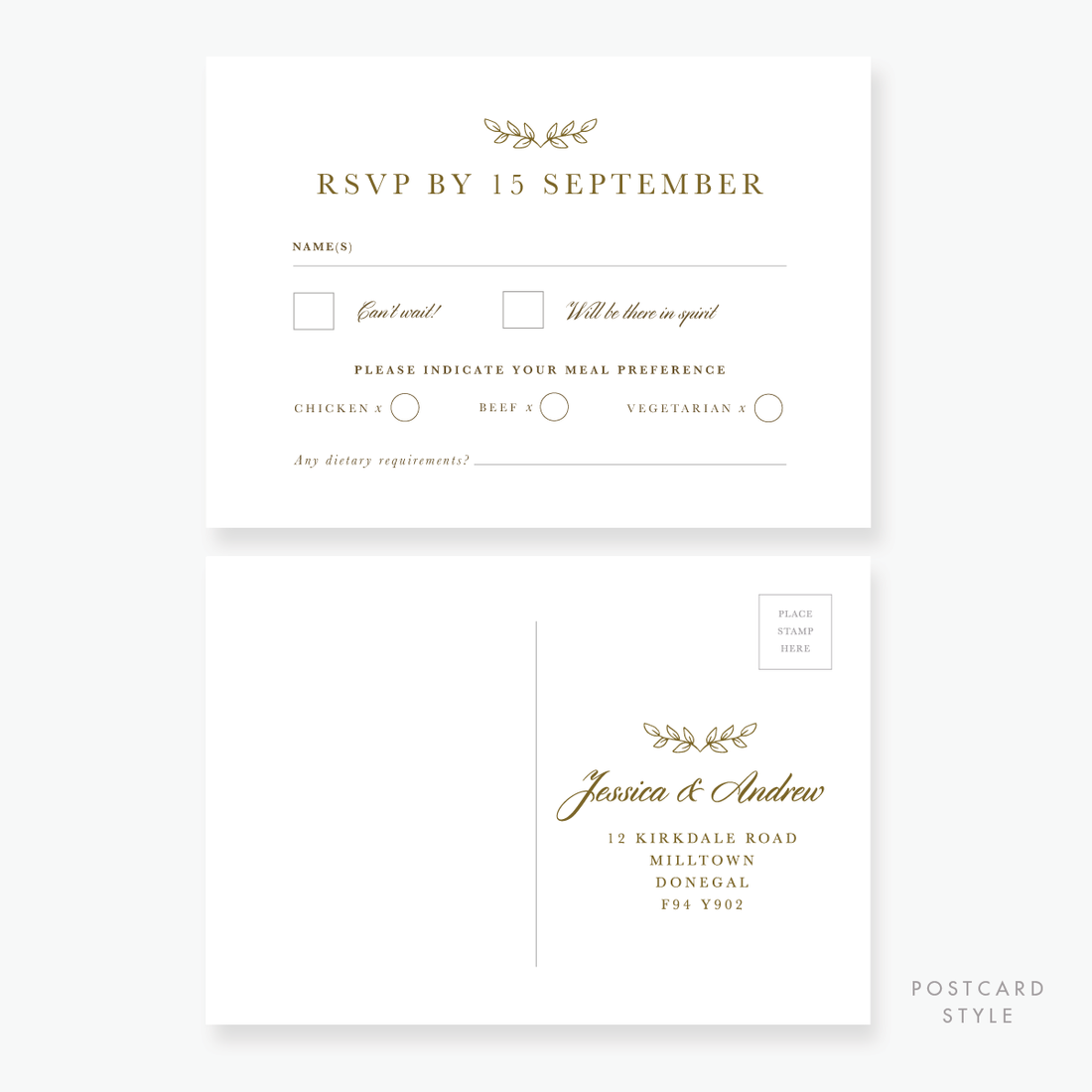 Gold Leaf RSVP Card