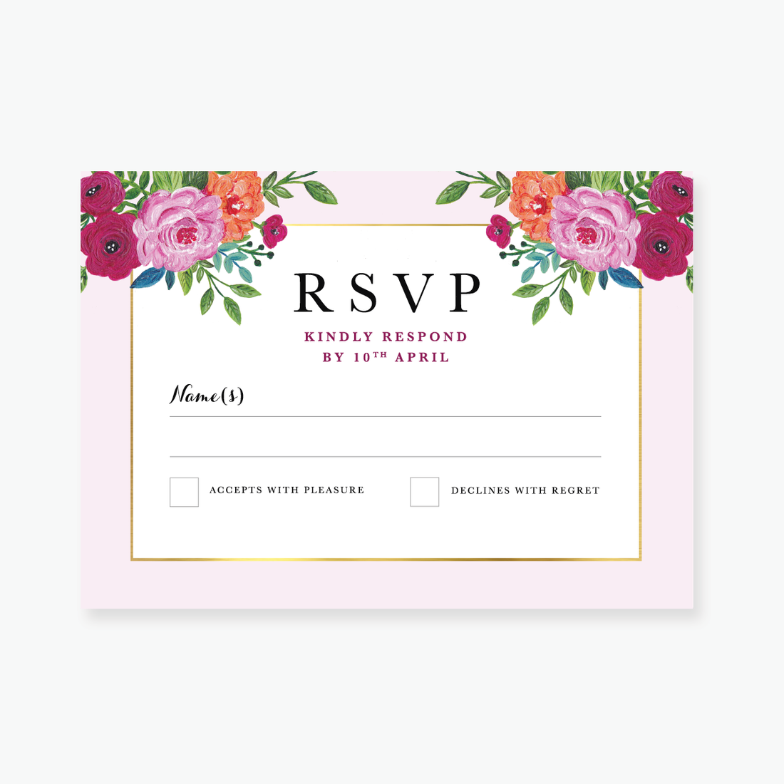 Wild Rose RSVP Card