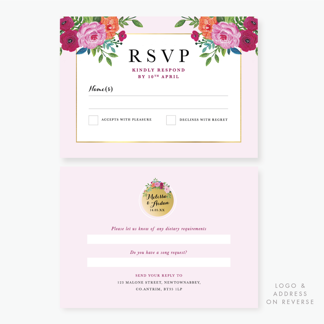 Wild Rose RSVP Card