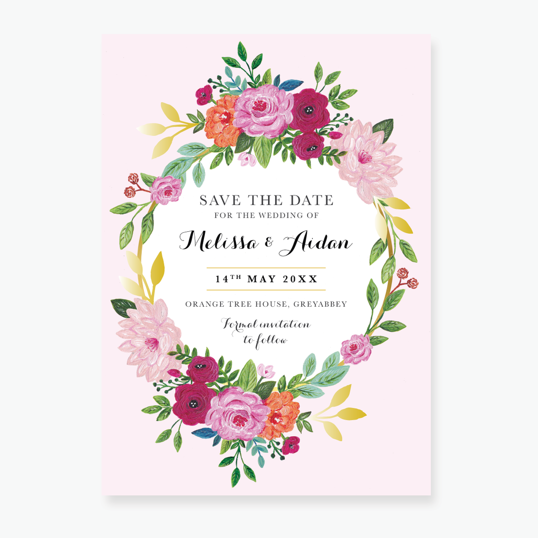 Wild Rose Save the Date Card