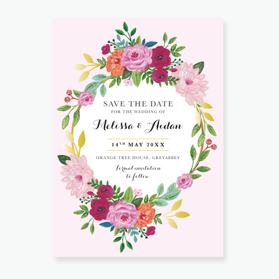 Wild Rose Save the Date Card