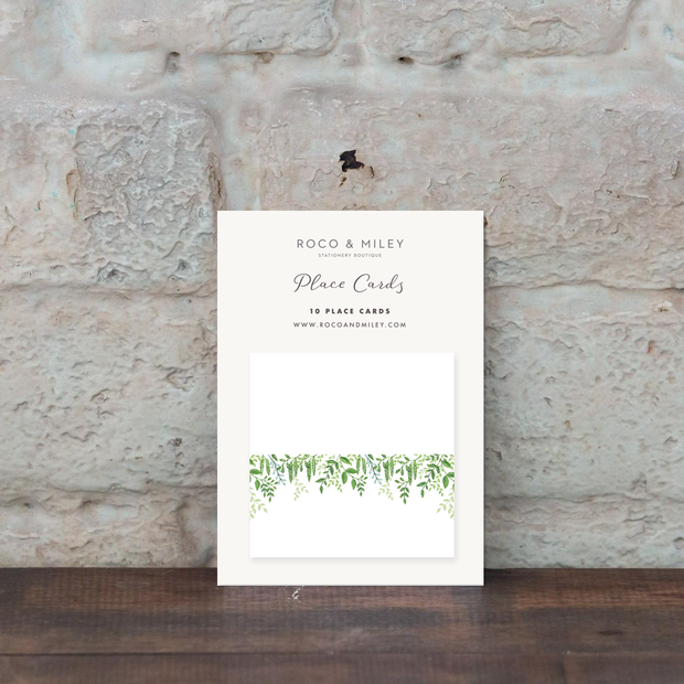 Green Foliage Place Cards (Set of 10)