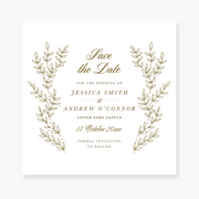 Gold Leaf Save the Date Card