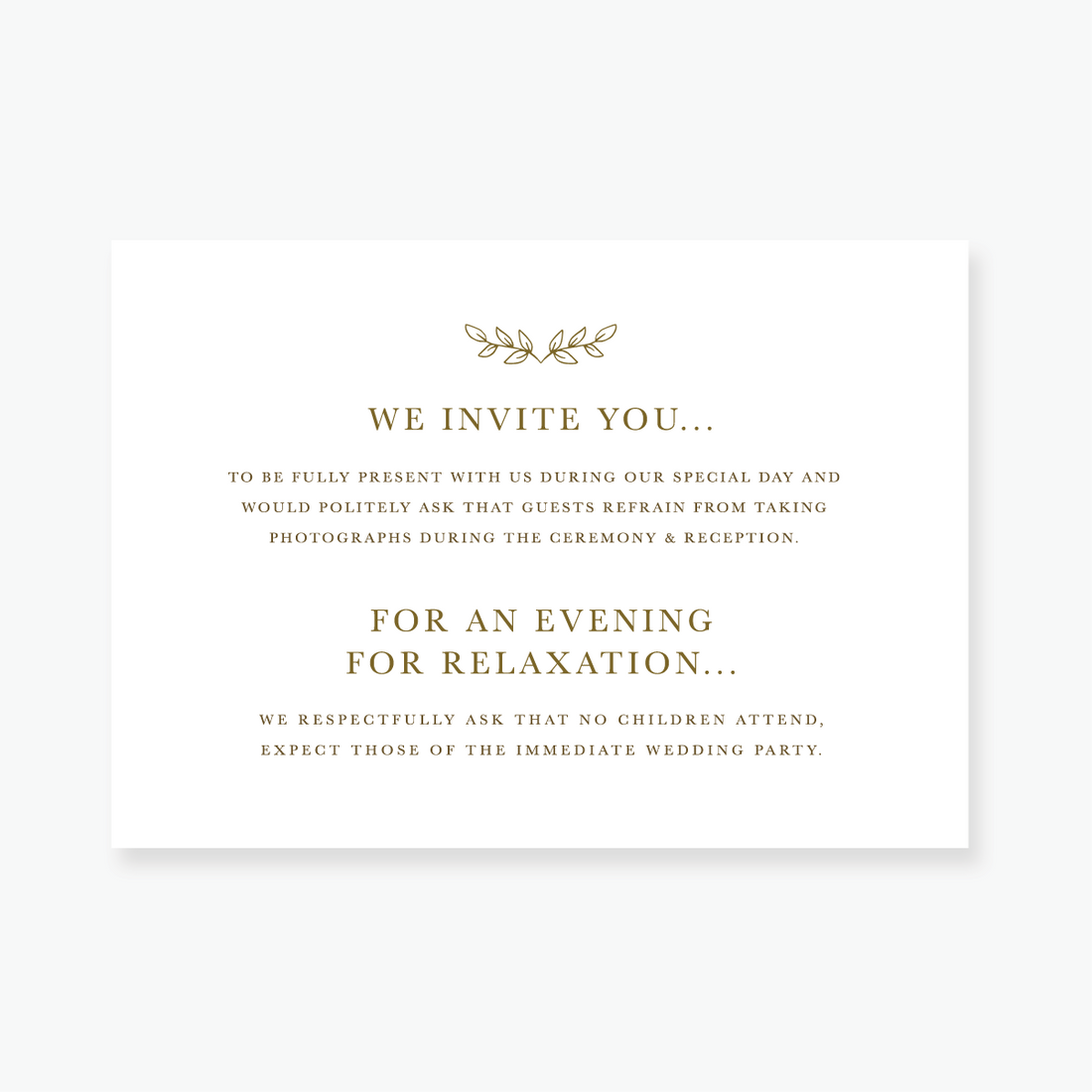 Gold Leaf Enclosure Card