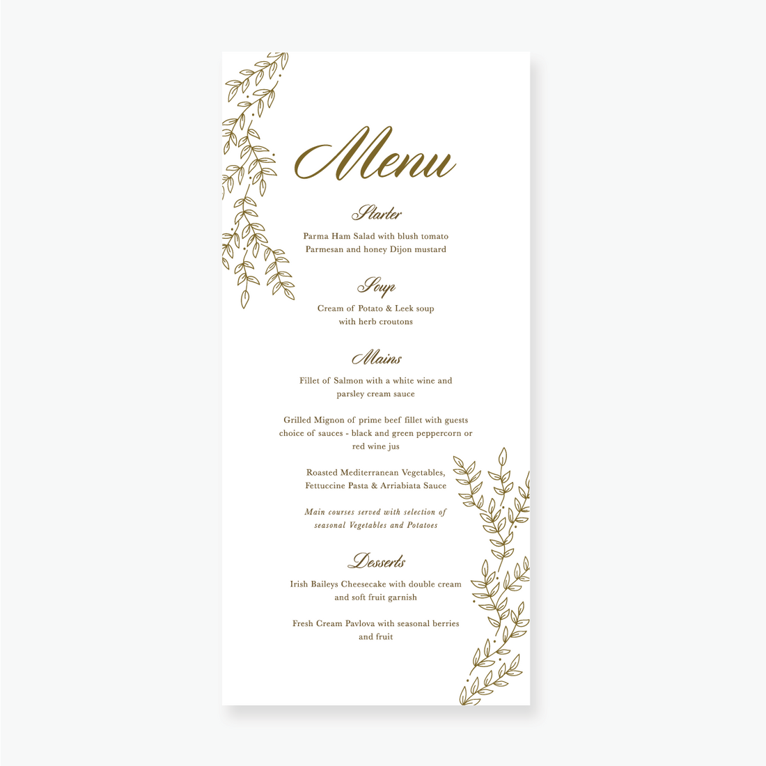 Gold Leaf Menu