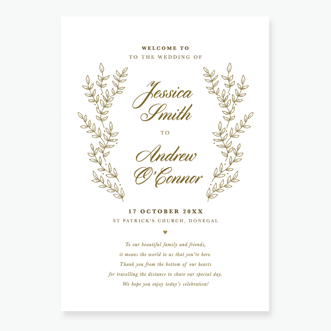 Gold Leaf Order of Service