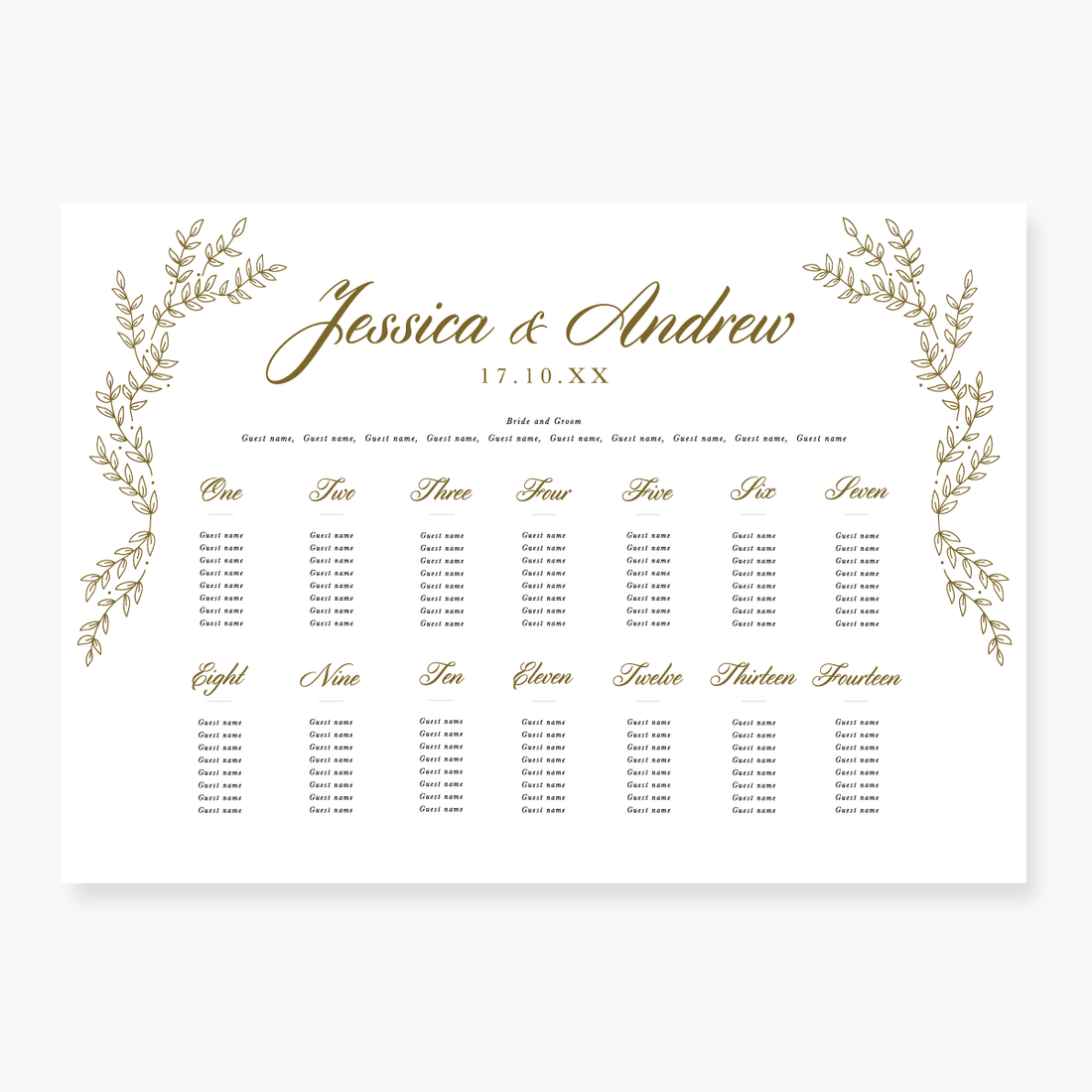 Gold Leaf Table Plan