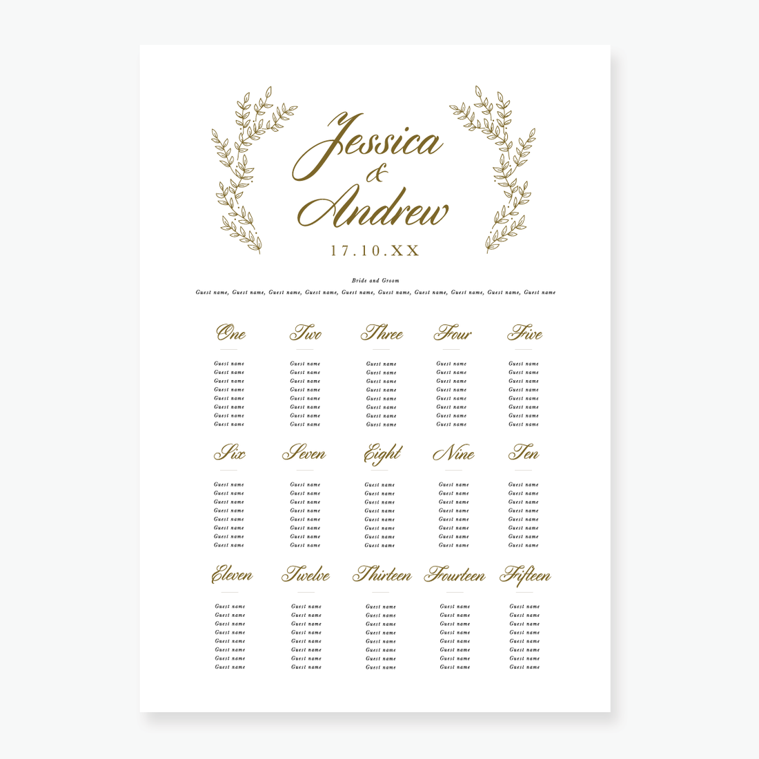 Gold Leaf Table Plan