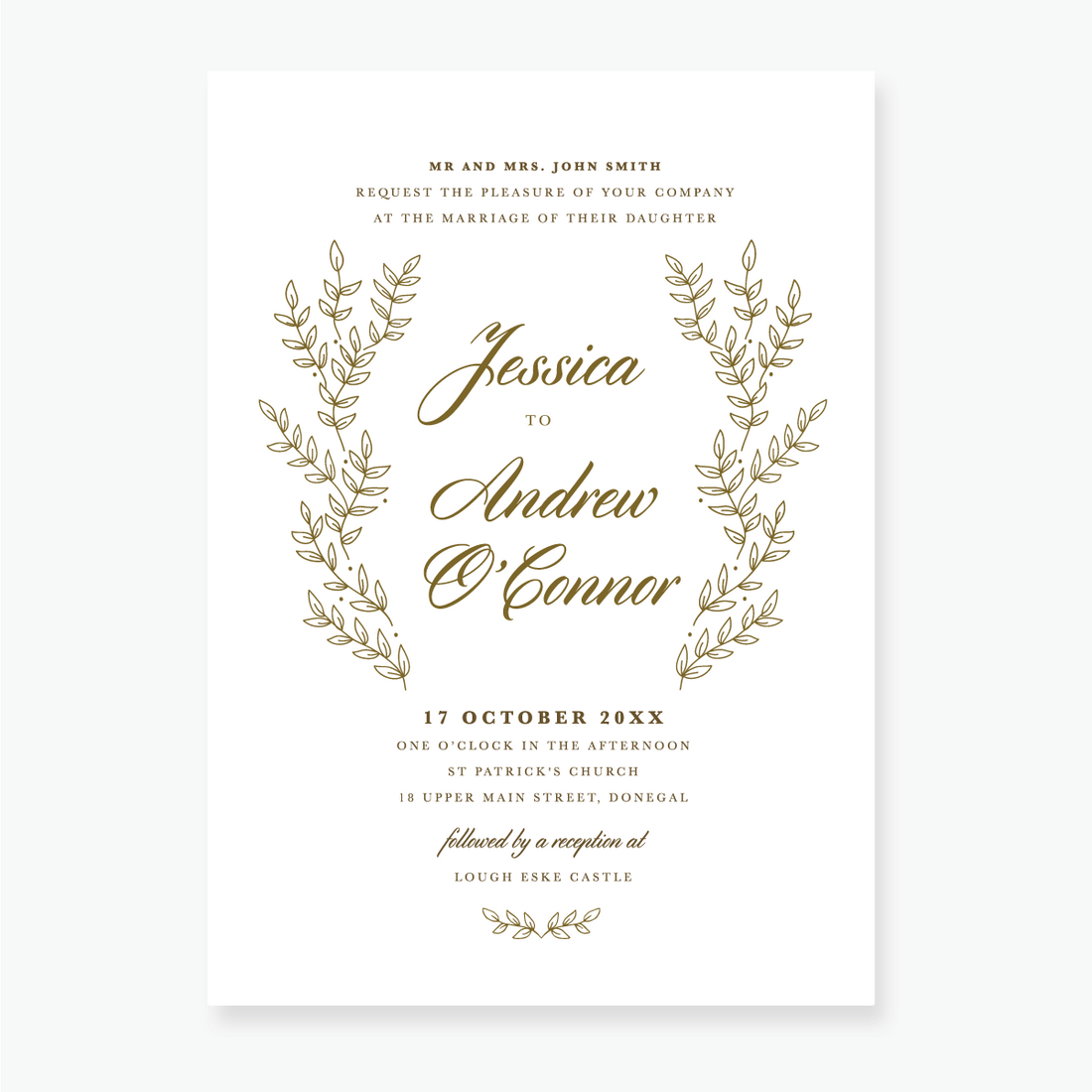Gold Leaf Wedding Invitation