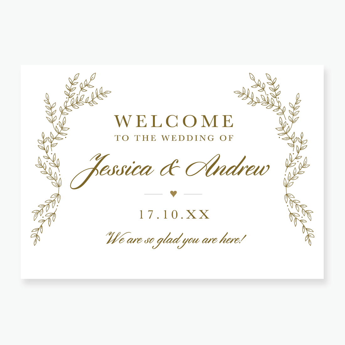 Gold Leaf Welcome Board