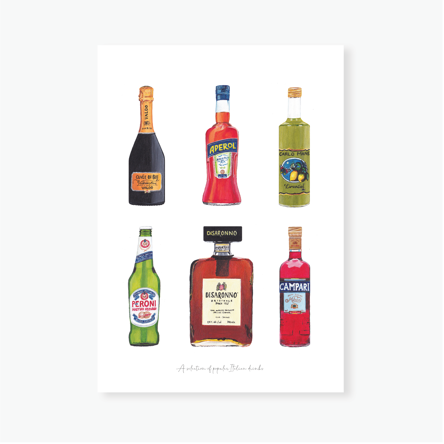 Italian Drinks Art Print