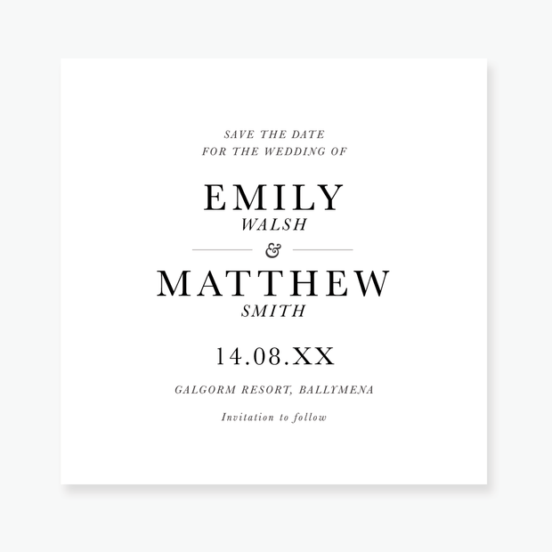 Just My Type Save the Date Card