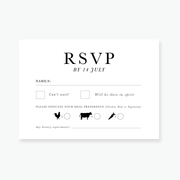 Just My Type RSVP Card