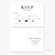 Just My Type RSVP Card