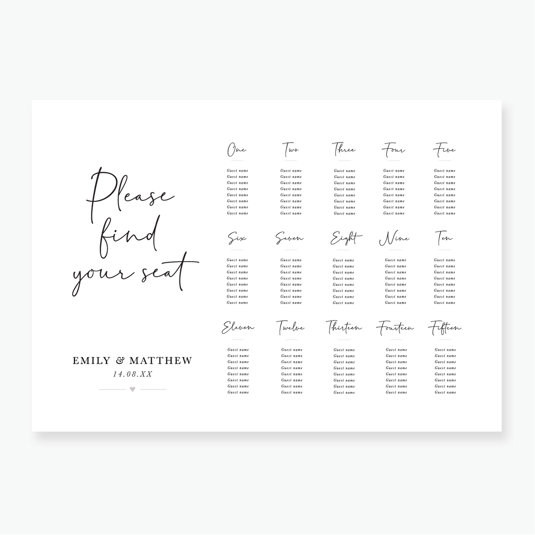 Just My Type Table Plan