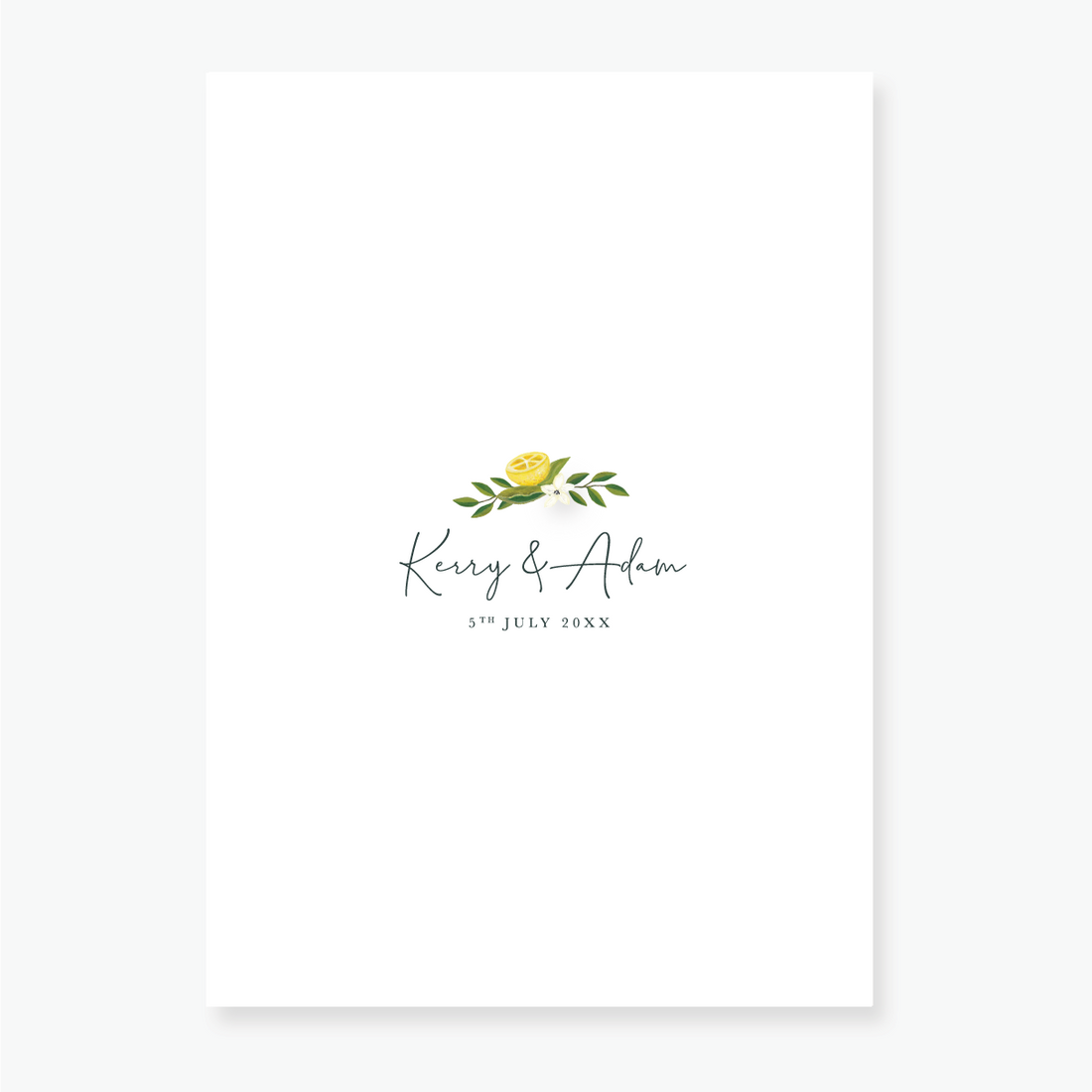 Lemon Garden Wedding Invitation