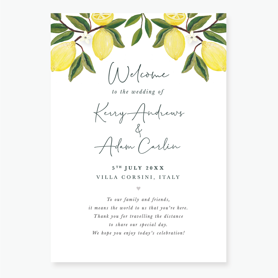 Lemon Garden Order of Service