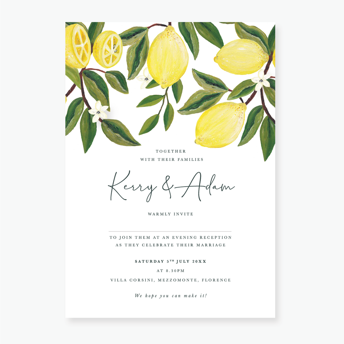 Lemon Garden Evening Invitation