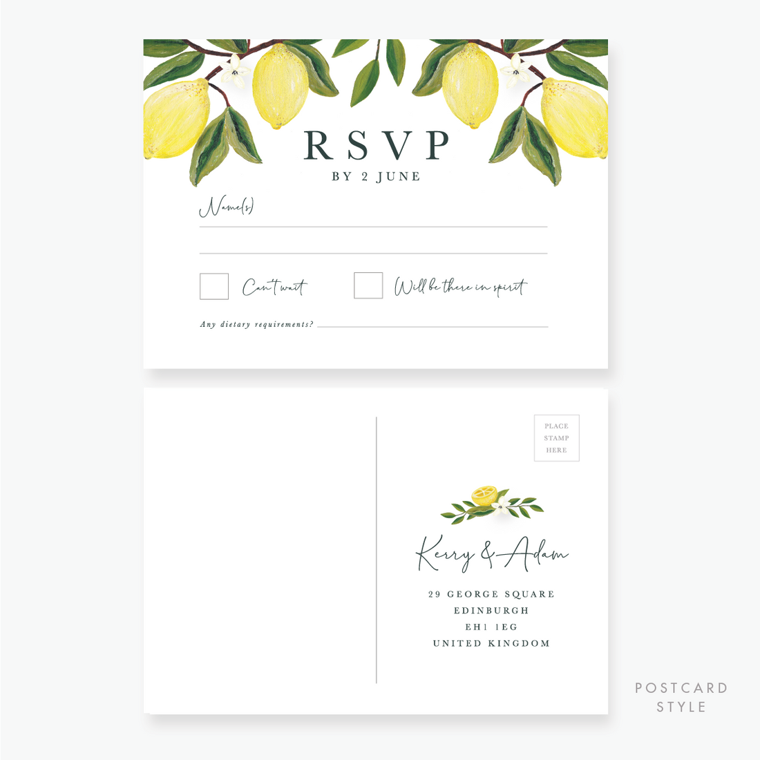 Lemon Garden RSVP Card
