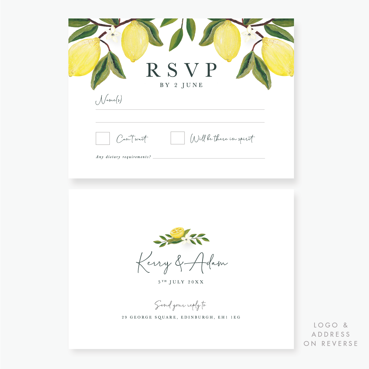 Lemon Garden RSVP Card