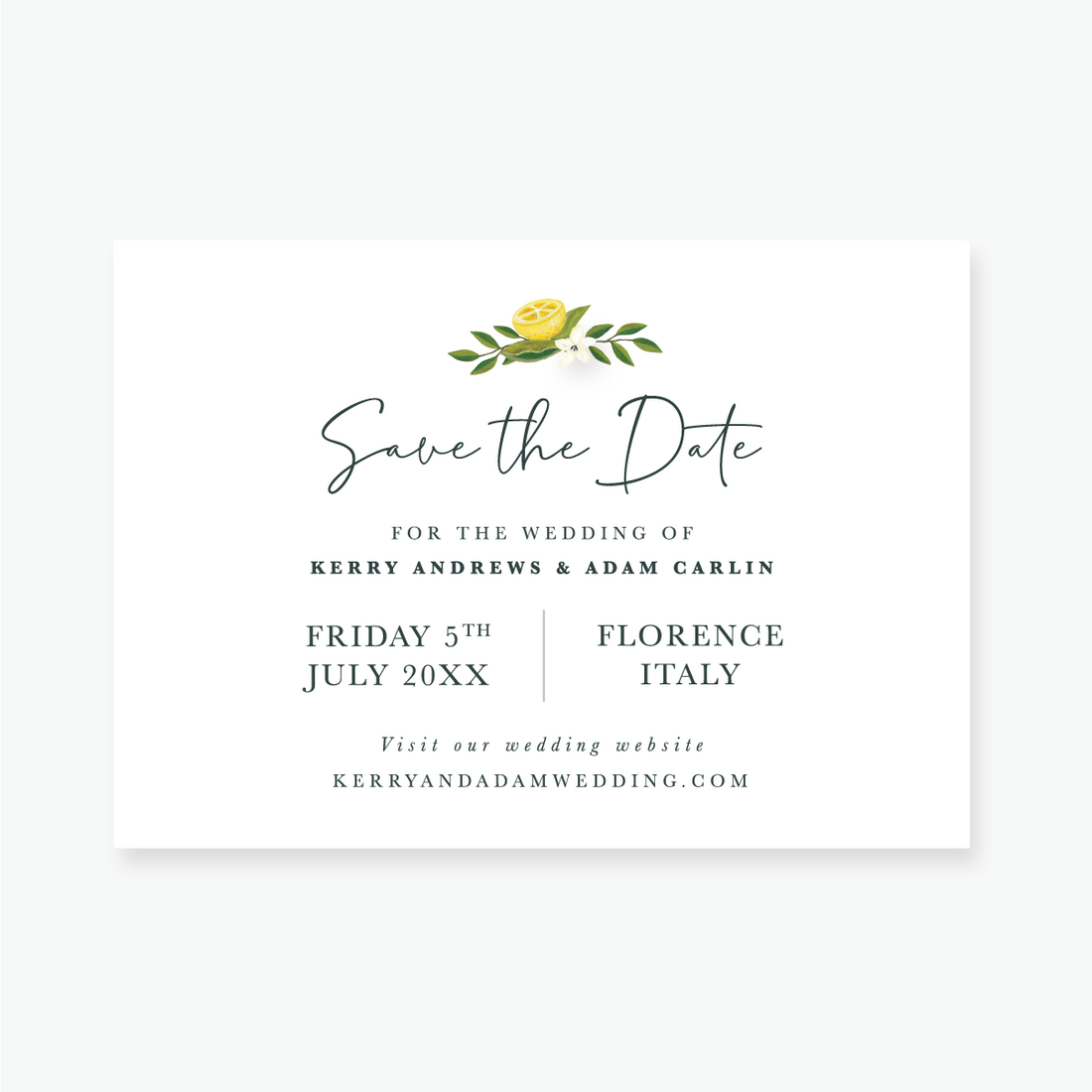 Lemon Garden Save the Date Card