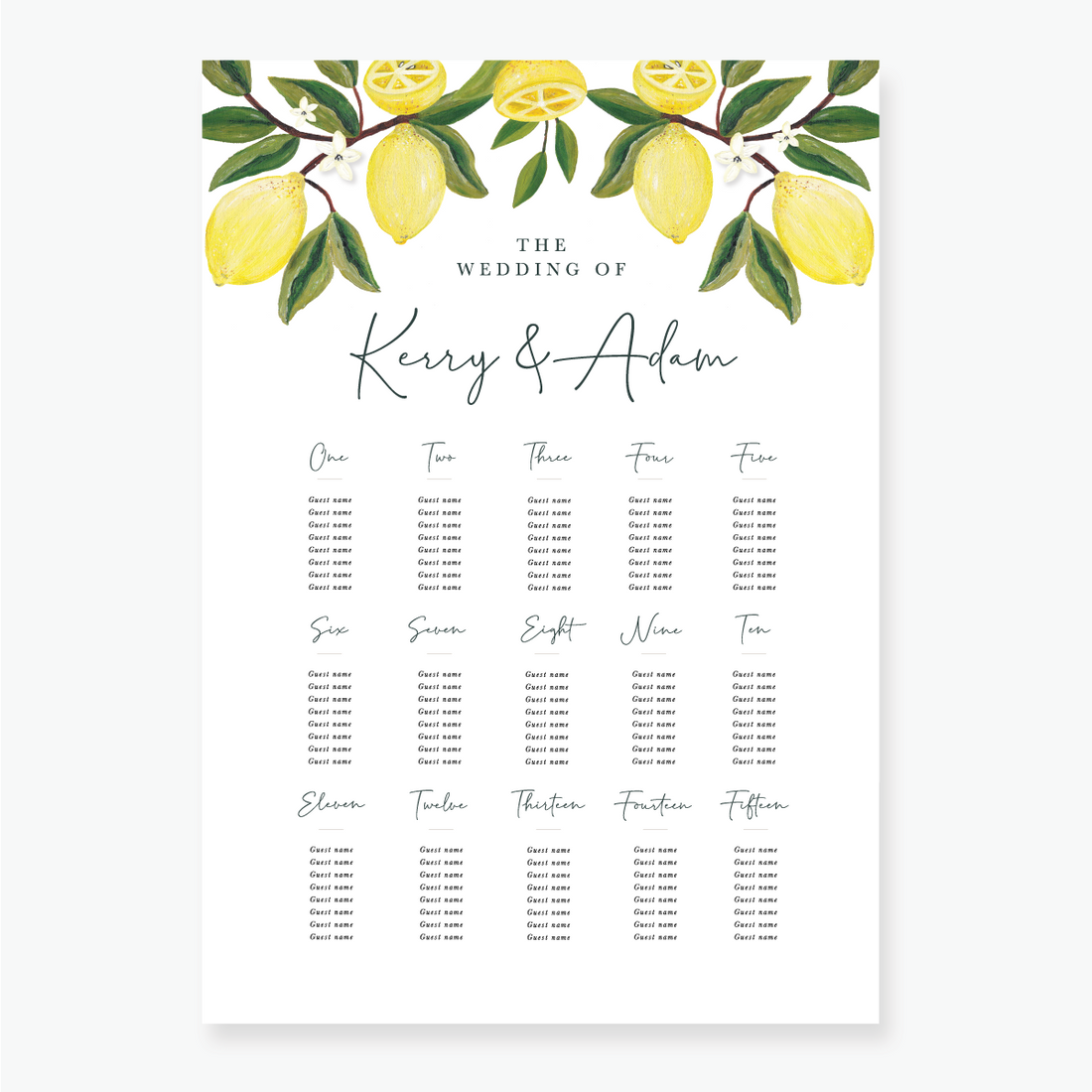 Lemon Garden Table Plan